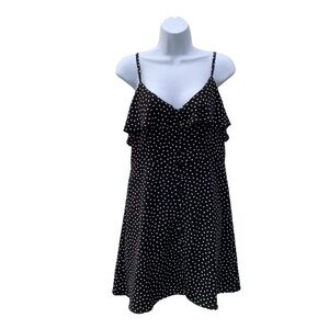 SANCTUARY Rafaella Womens Black and White Polka Dot button down dress Size Small